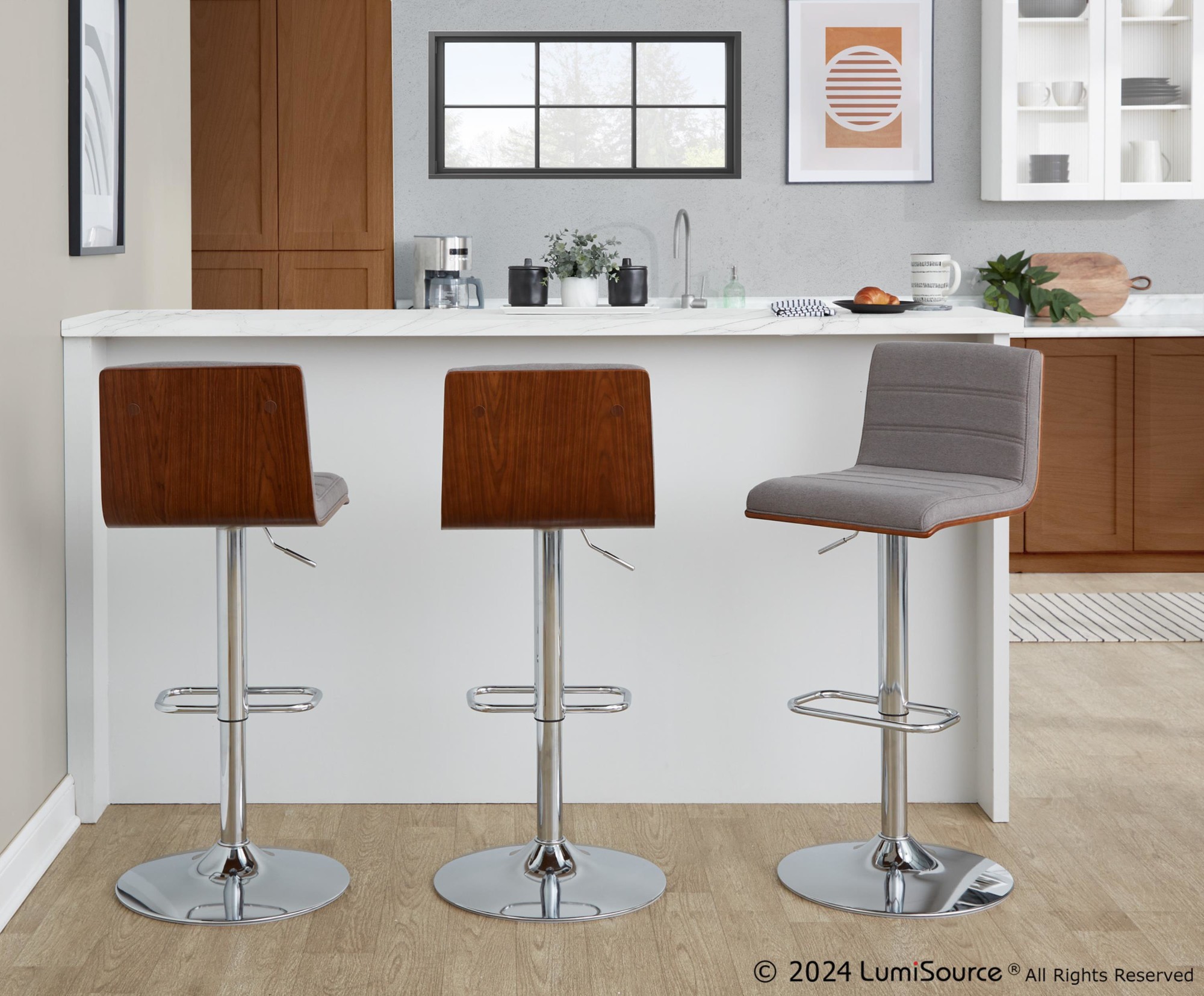 Vasari Adjustable Barstool - Set Of 3